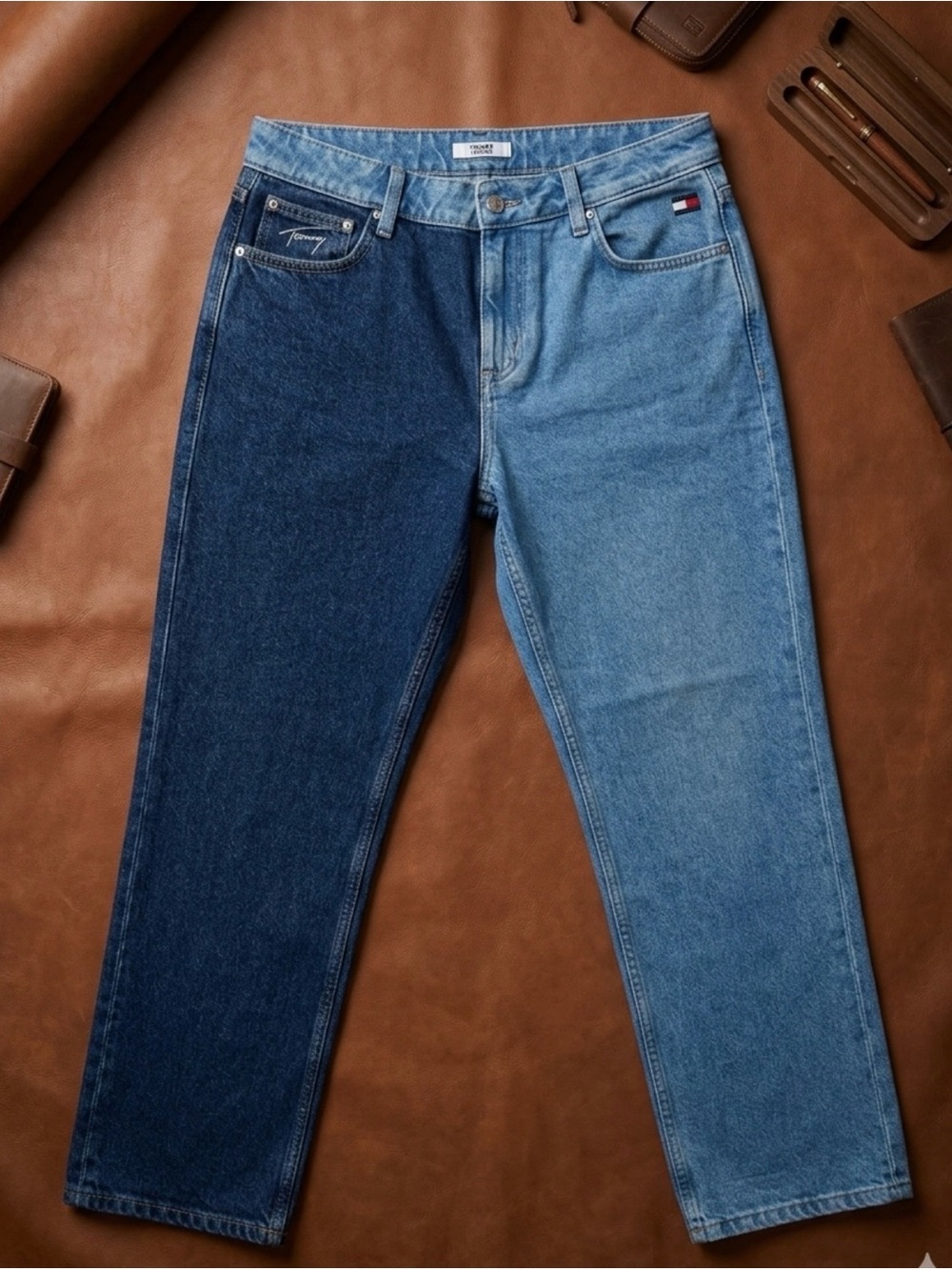 Tommy Hilfiger Women's Two-Tone Blue Straight Leg Jeans